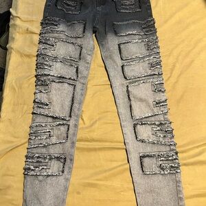 Fashion Nova Kids Gray Distressed Jeans